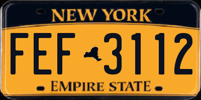 NY license plate FEF3112