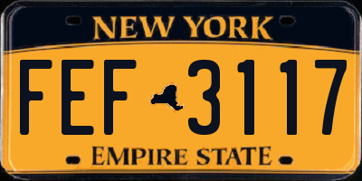 NY license plate FEF3117