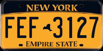 NY license plate FEF3127