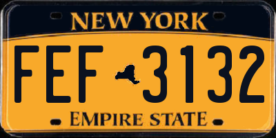 NY license plate FEF3132