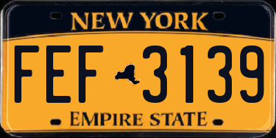 NY license plate FEF3139