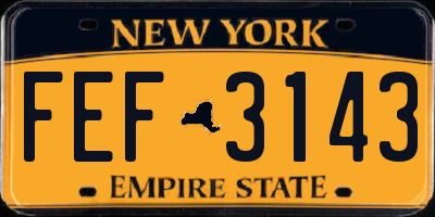 NY license plate FEF3143