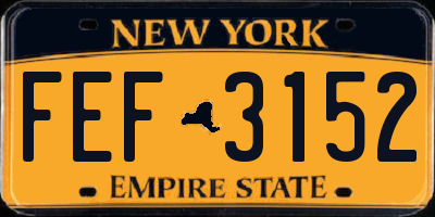 NY license plate FEF3152