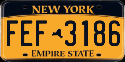 NY license plate FEF3186
