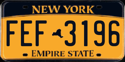 NY license plate FEF3196