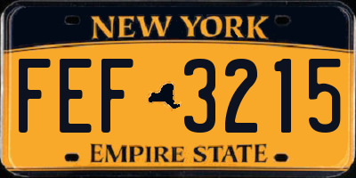 NY license plate FEF3215