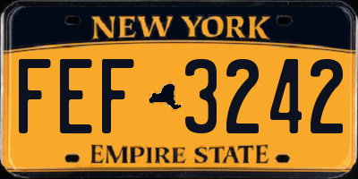NY license plate FEF3242