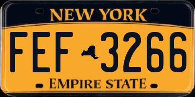 NY license plate FEF3266