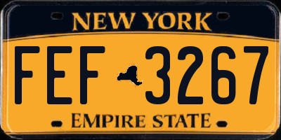NY license plate FEF3267