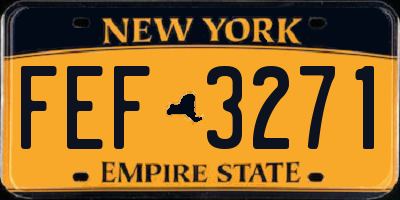 NY license plate FEF3271