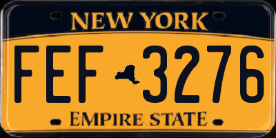 NY license plate FEF3276