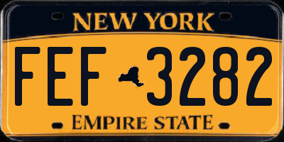 NY license plate FEF3282