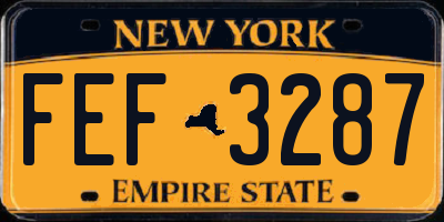 NY license plate FEF3287