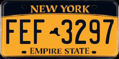 NY license plate FEF3297