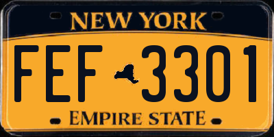 NY license plate FEF3301