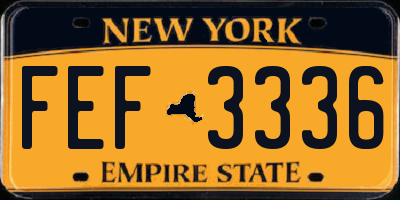 NY license plate FEF3336