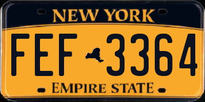 NY license plate FEF3364