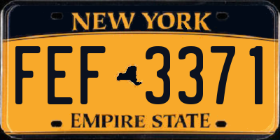 NY license plate FEF3371