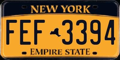 NY license plate FEF3394