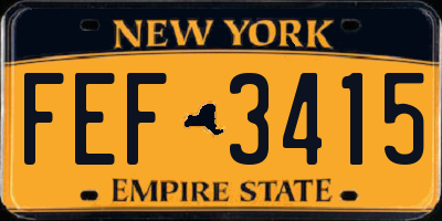 NY license plate FEF3415