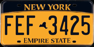 NY license plate FEF3425