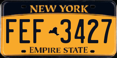 NY license plate FEF3427