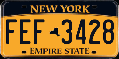 NY license plate FEF3428