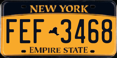 NY license plate FEF3468