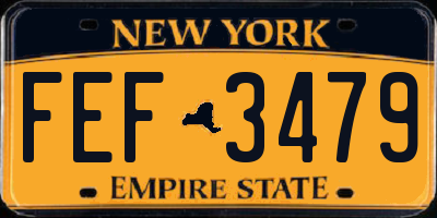 NY license plate FEF3479