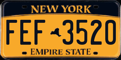 NY license plate FEF3520