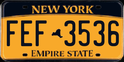 NY license plate FEF3536