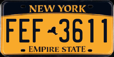 NY license plate FEF3611