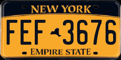 NY license plate FEF3676