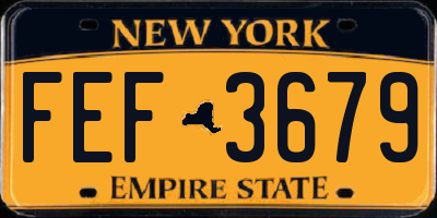 NY license plate FEF3679