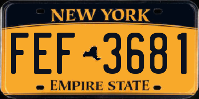 NY license plate FEF3681