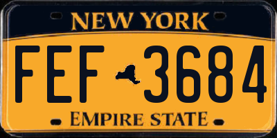 NY license plate FEF3684