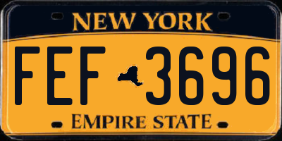 NY license plate FEF3696