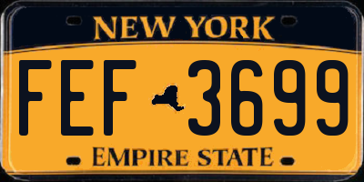 NY license plate FEF3699