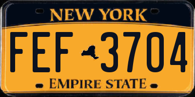 NY license plate FEF3704