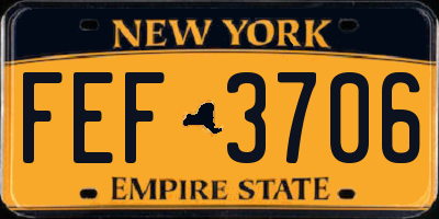 NY license plate FEF3706