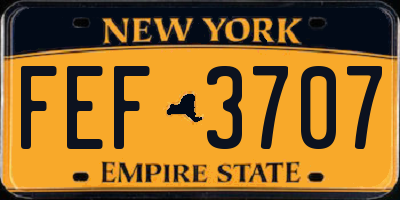 NY license plate FEF3707