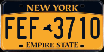 NY license plate FEF3710