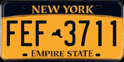 NY license plate FEF3711