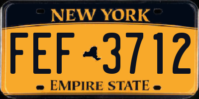 NY license plate FEF3712