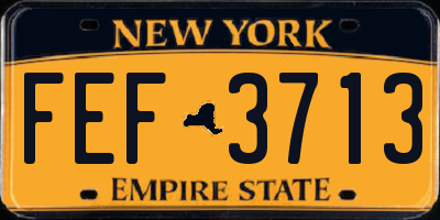 NY license plate FEF3713