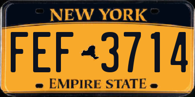 NY license plate FEF3714