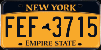 NY license plate FEF3715