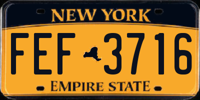 NY license plate FEF3716
