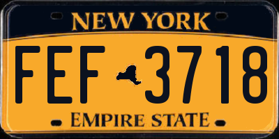 NY license plate FEF3718