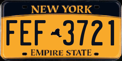 NY license plate FEF3721
